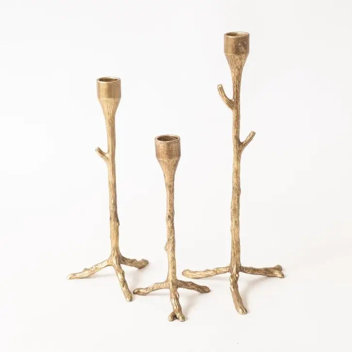 Gold Branch Candle Holders Set/3