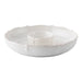 White ceramic bowl with textured surface on a white background