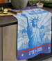 Kitchen towel with Statue of Liberty design on a kitchen counter