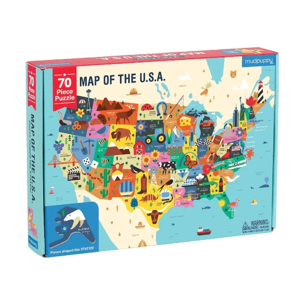 Map of the U.S.A. 70 Piece Geography Puzzle