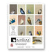 A printed card set sheet from The Mincing Mockingbird featuring 12 unique thank you cards with various bird illustrations, arranged in a grid on a white background with product details and branding at the bottom.
