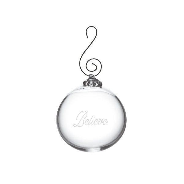 "Believe" Engraved Round Ornament