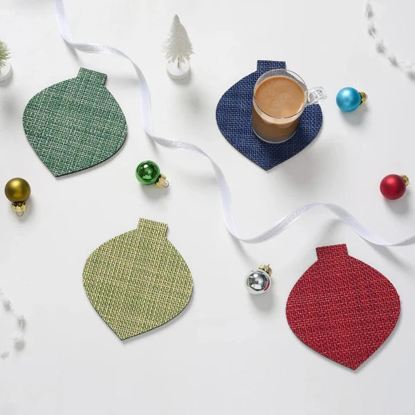 Mini Basketweave Ornament Coasters Set/4