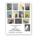 A product card for 'The Mincing Mockingbird' card set, featuring a 3x4 grid of twelve different owl paintings above the text '12 unique cards - 12 kraft envelopes blank inside inside'.
