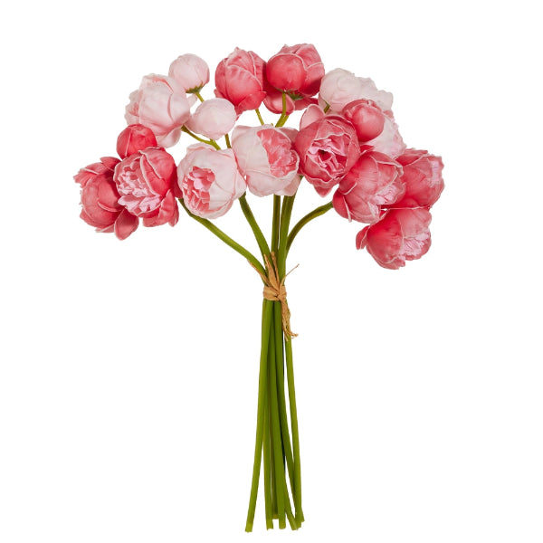 14" Real Touch Peach Peony Bundle