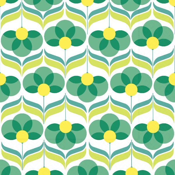 Playful row Green Cocktail Napkins