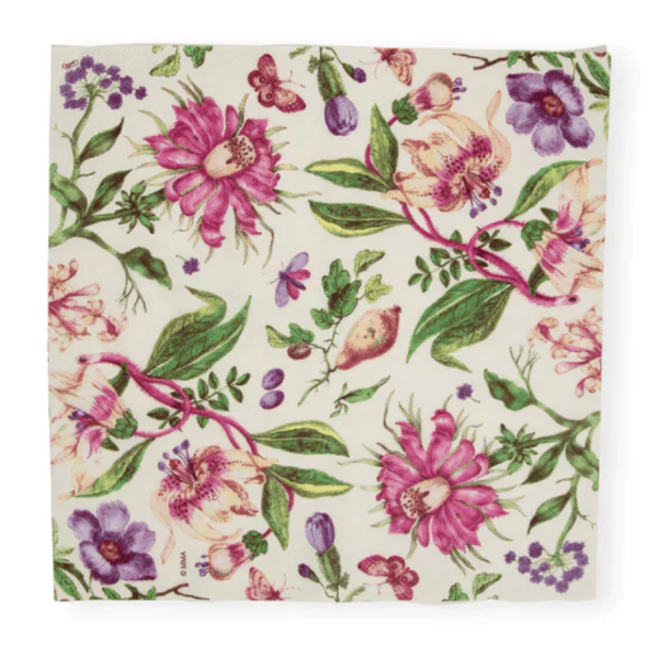 Porcelain Blooms Ivory Cocktail Napkins