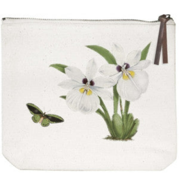 Moth & Orchid Canvas Pouch