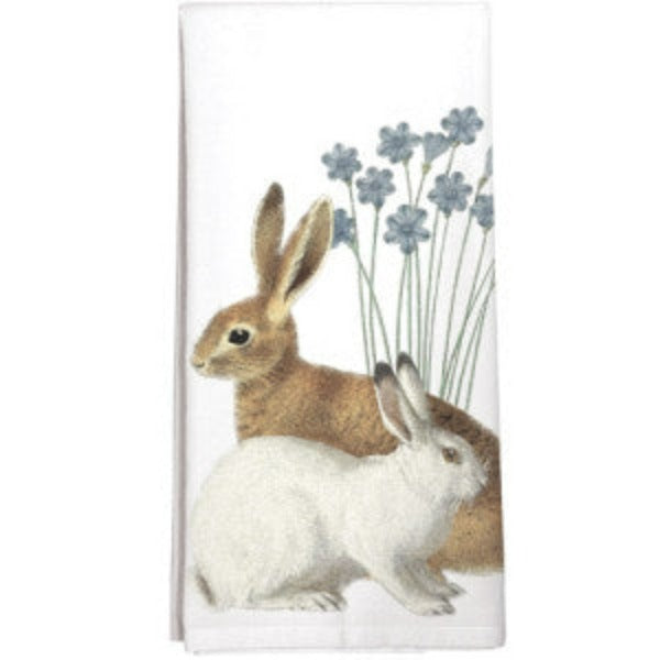 Blue Flower & Bunnies Towel
