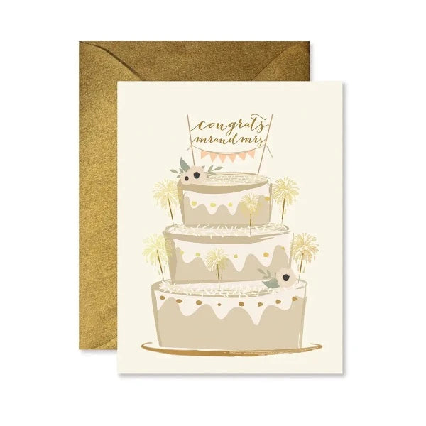 Sparkler Wedding Cake Greeting Card