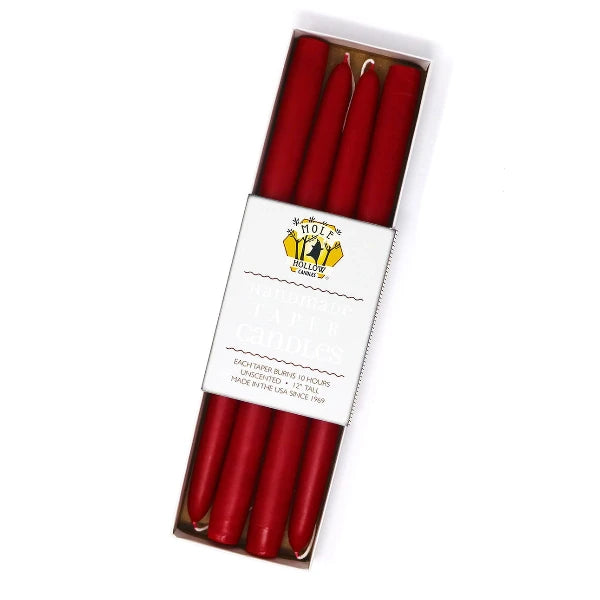 Box/2 Pair 12" Taper Candles: Red