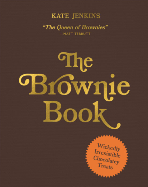Book cover of 'The Brownie Book' by Kate Jenkins with gold text on a brown background.