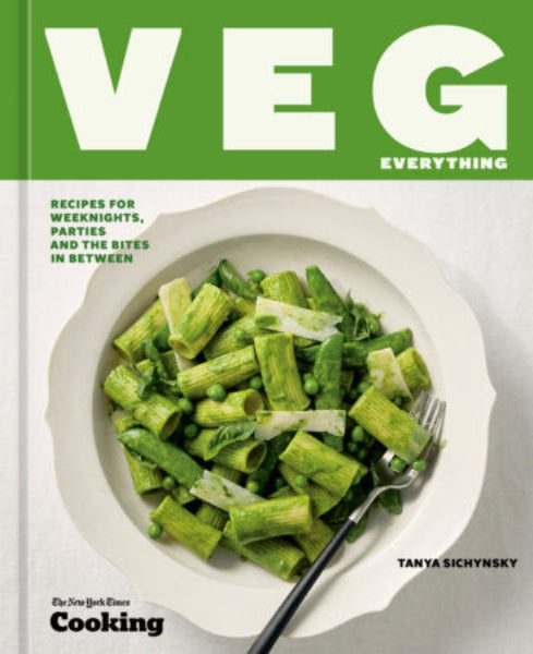 Book cover of 'VEG Everything' with green vegetables on a plate.
