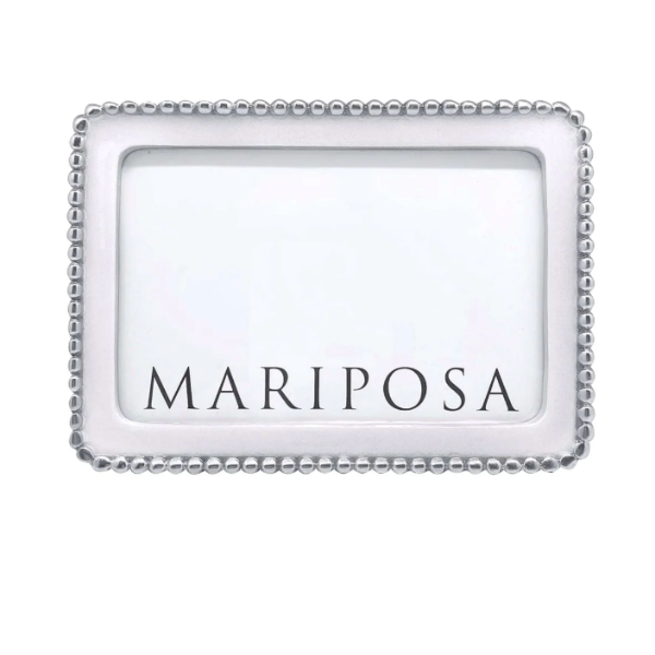 Rectangular silver frame with 'MARIPOSA' branding on a white background