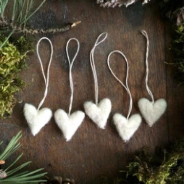 Felted Wool Heart Ornament Box