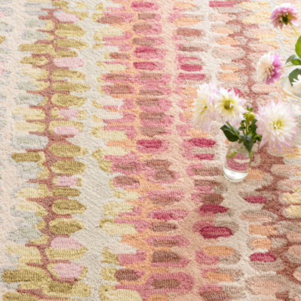 Paint Chip Pastel Micro Hooked Rug