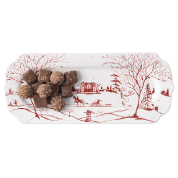 Country Estate Winter Frolic Ruby Hostess Tray
