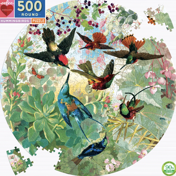 Hummingbirds 500-Piece Round Puzzle