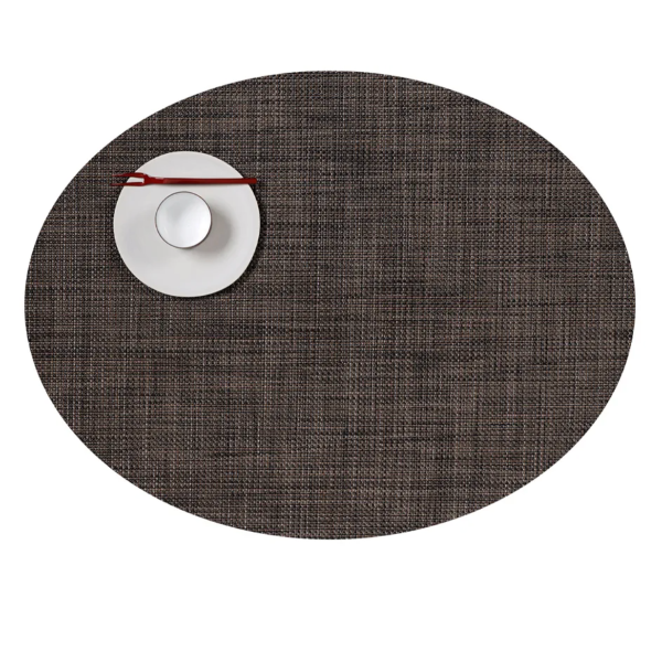 Oval Placemats: Mini Basketweave: Walnut