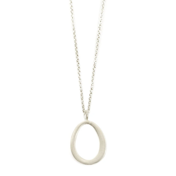Milk Small Oval Necklace- Silver