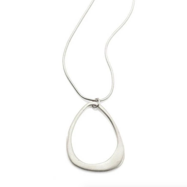 Bliss- Small Open Drop Necklace in Silver