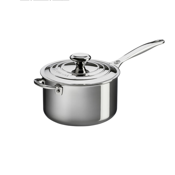 Le Creuset Stainless Steel 4 qt. Saucepan with Lid