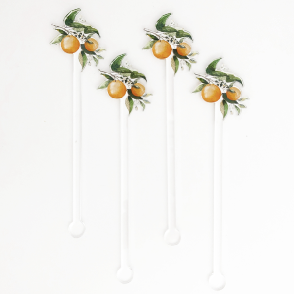 Orange Blossom Acrylic Stir Sticks