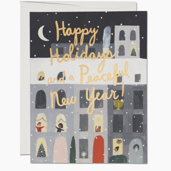 City Snow Holiday Card