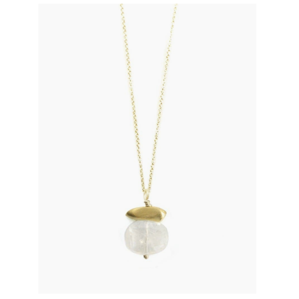 Milk-Pebble with Moonstone Necklace
