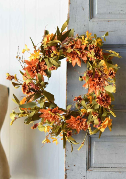 22" Brilliant Blooms Wreath