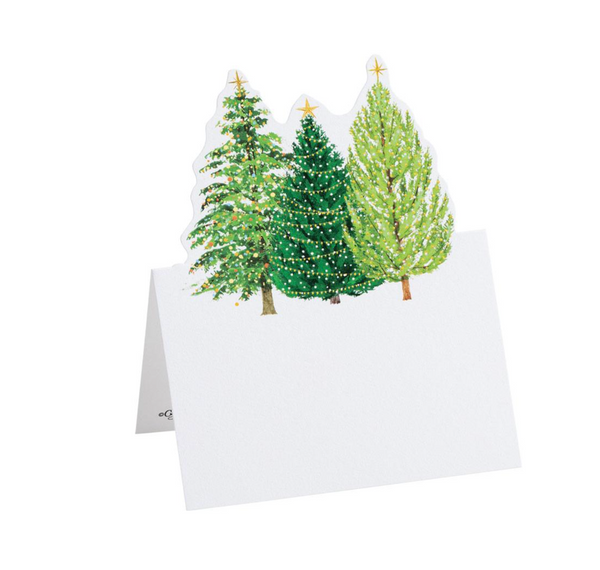 Christmas Trees with Lights Place Cards