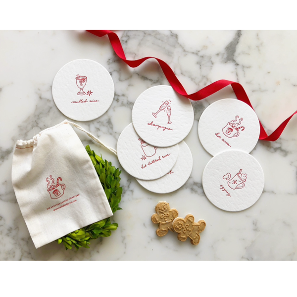 Merry Drinks Coasters- Set of 6