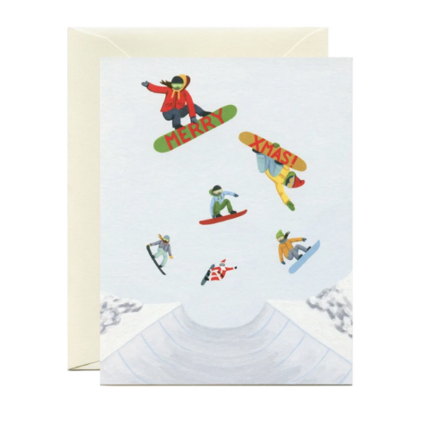 Snowboarding Holiday Card