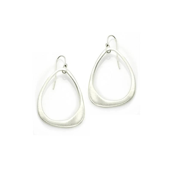 Small Open Drop Earrings - Silver