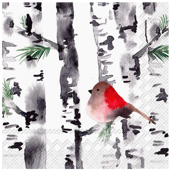 Bird in Birch Cocktail Napkin