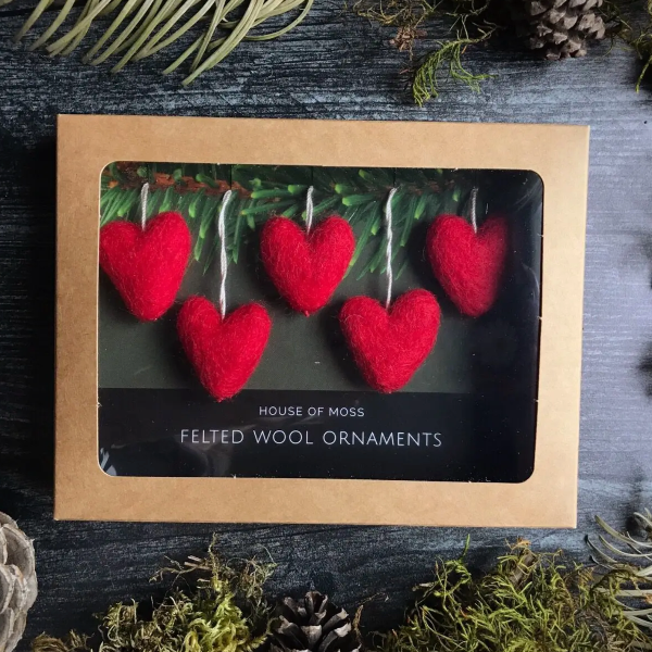 Felted Wool Box/5 Hearts