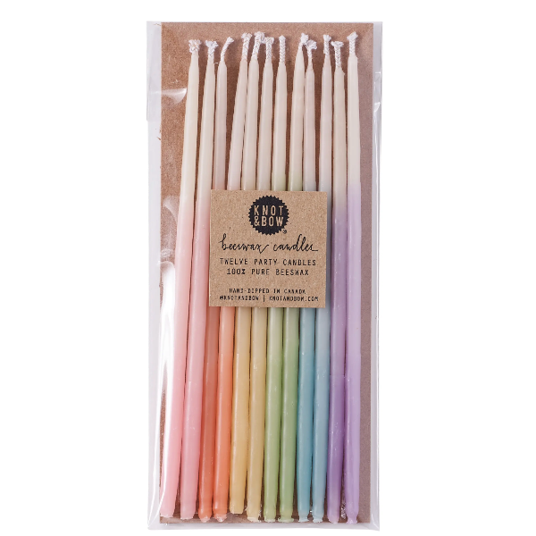 Ombre Pastel Tall Beeswax Candles