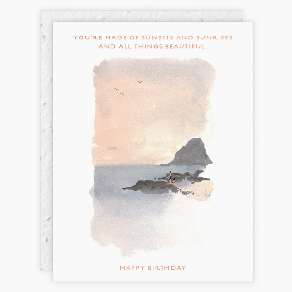 Sunset on the Rocks Card