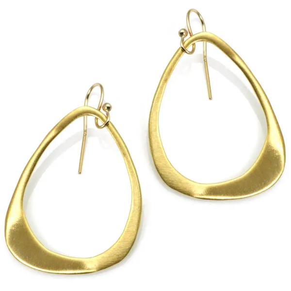 Bliss- Small Open Drop Earrings- Gold
