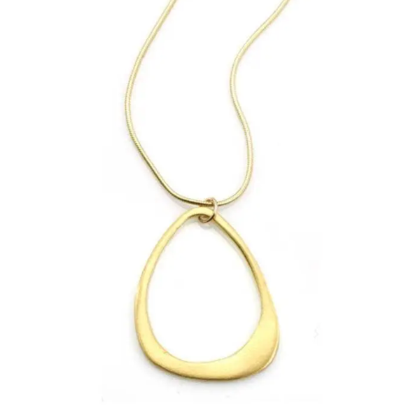Bliss- Small Open Drop Necklace- Gold