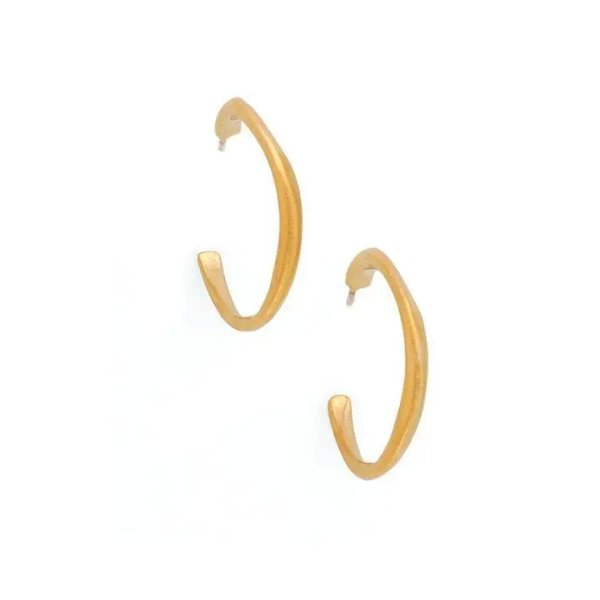 Charm- Thin Hoop Earrings- Gold