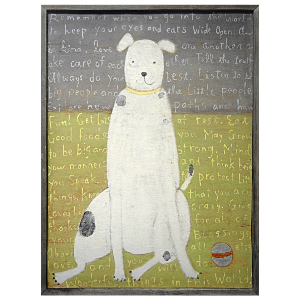 White Boy Dog Print