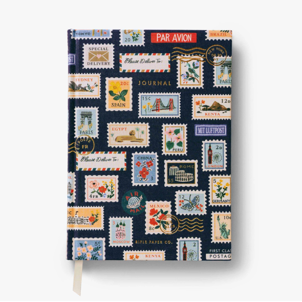 Postage Stamps Fabric Journal