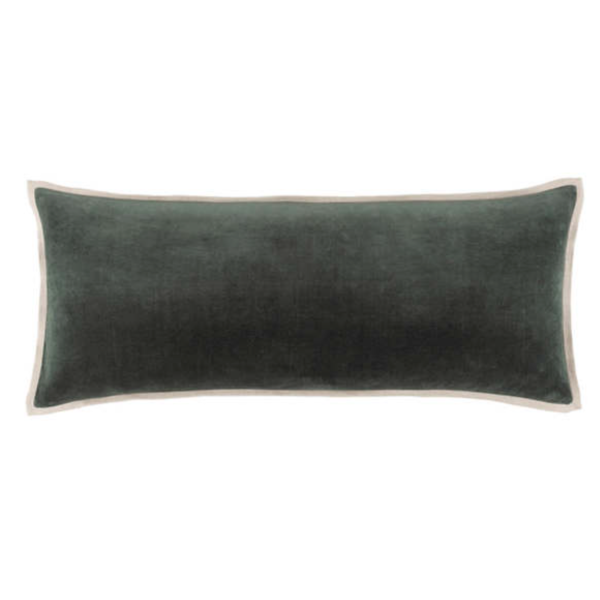 Gehry Velvet/Linen Pillow-Everglade