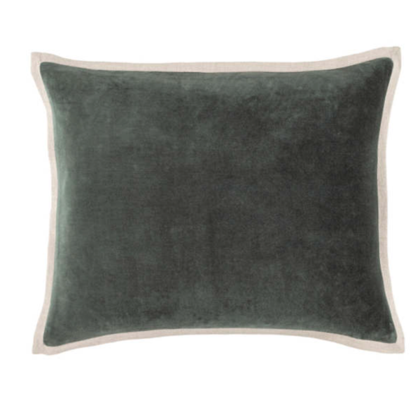 Gehry Velvet/Linen Pillow-Everglade