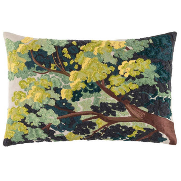 Terra Embroidered Green Decorative Pillow