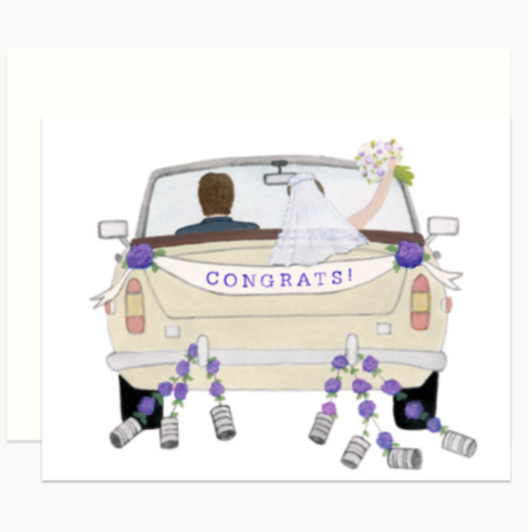 Congrats Wedding Car Card