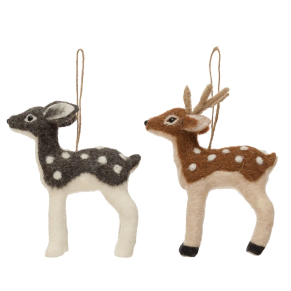 Faux Fur Deer Ornament