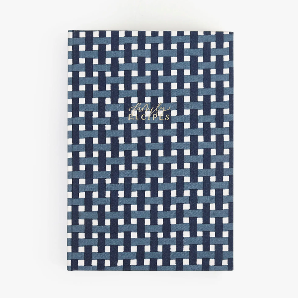 Navy Gingham Recipe Book