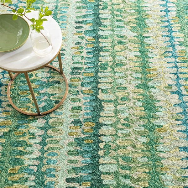 Paint Chip Moss Micro Hooked Wool Rug